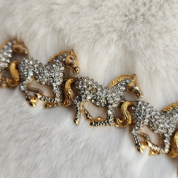 Butler Fifth Avenue Vintage Running Horses Crystal Bracelet - Picture 10 of 14